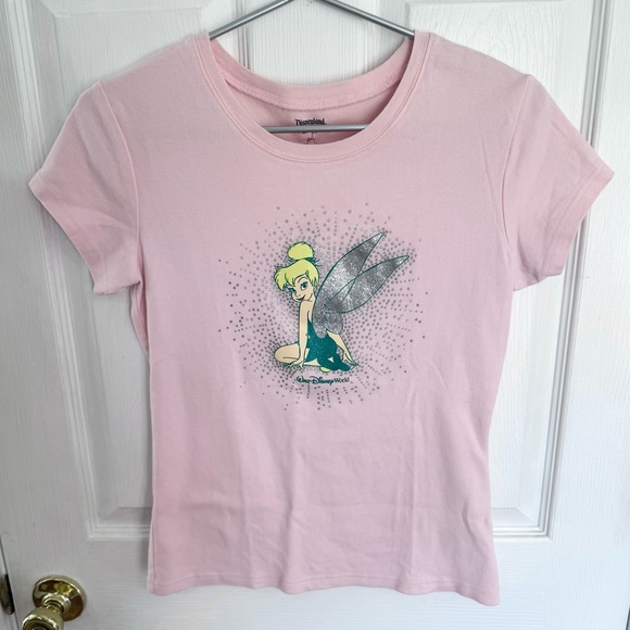 Vintage WDW Disney Pink Tinkerbell Tee with Silver glitter Accents - LARGE - Picture 1 of 5
